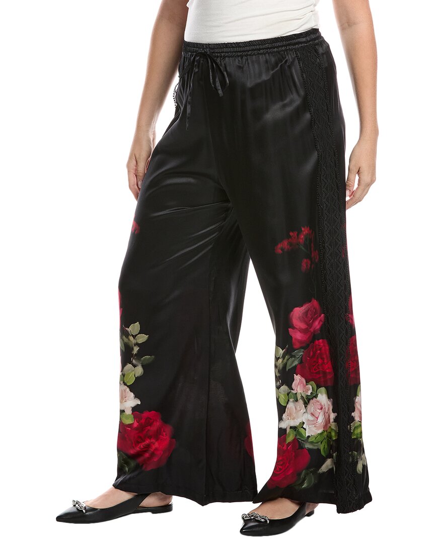 Johnny Was Frankie Easy Silk-blend Pant In Black