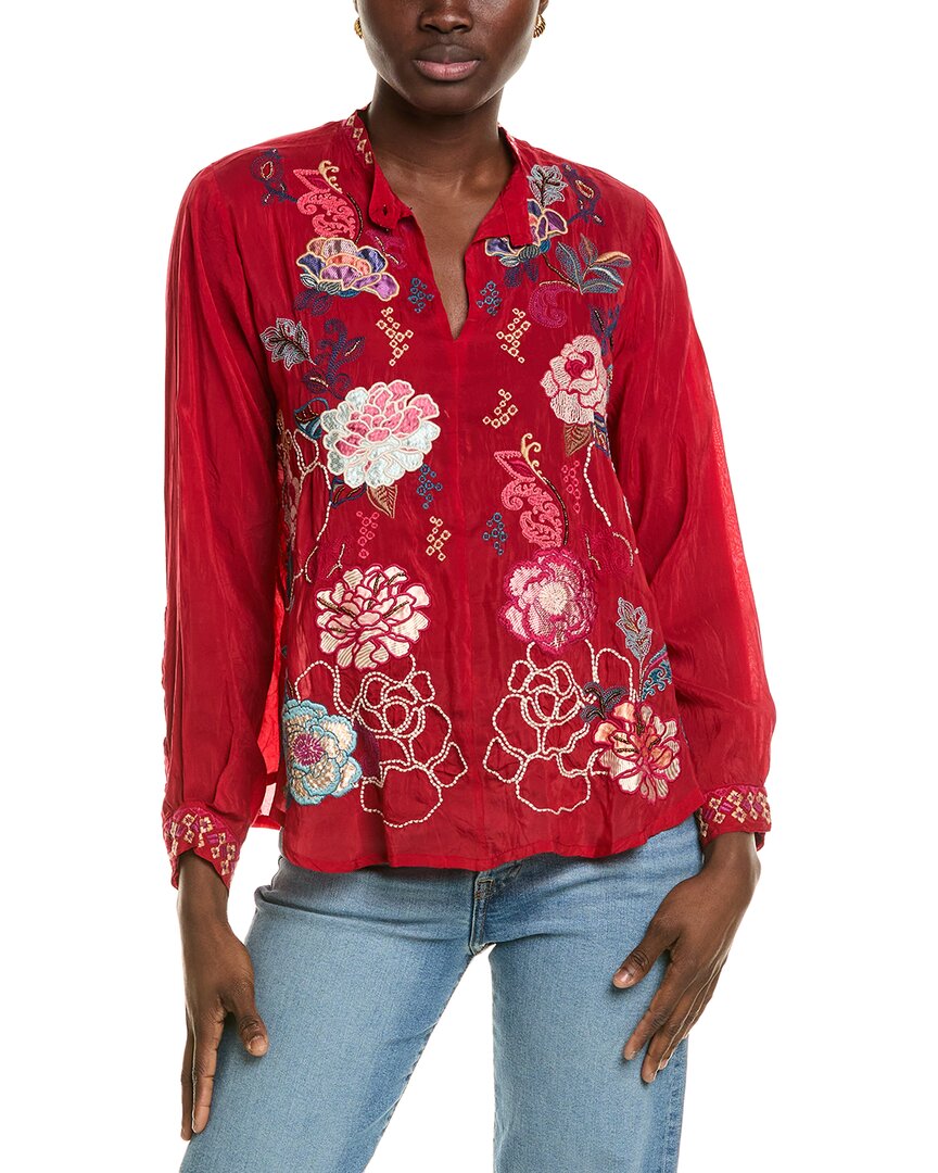 Johnny Was Marcia Petite Blouse In Red