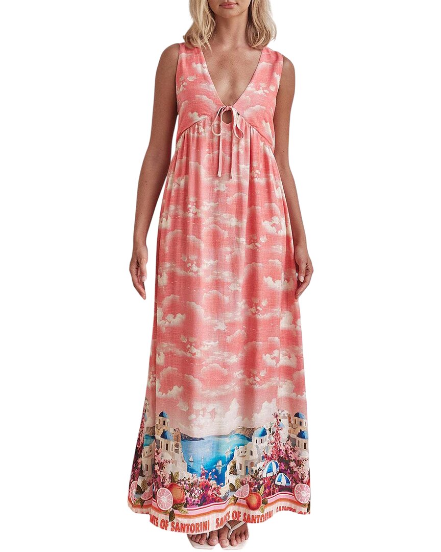Florida Charlotte Green Maxi Dress In Multicolor