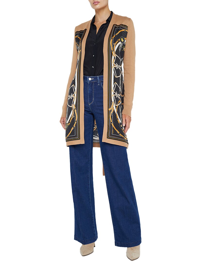 L Agence L'agence Beverly Silk-blend Cardigan In Brown