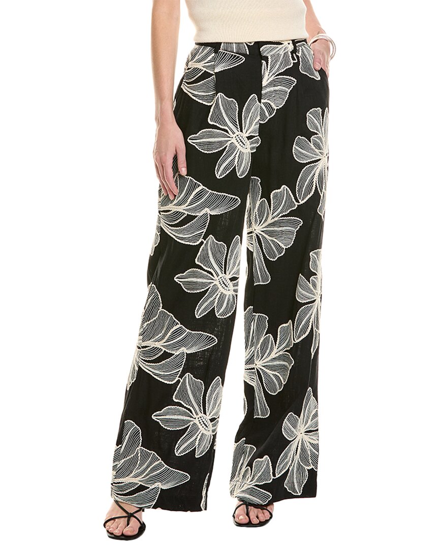Allison Hutton Linen-blend Pant In Black