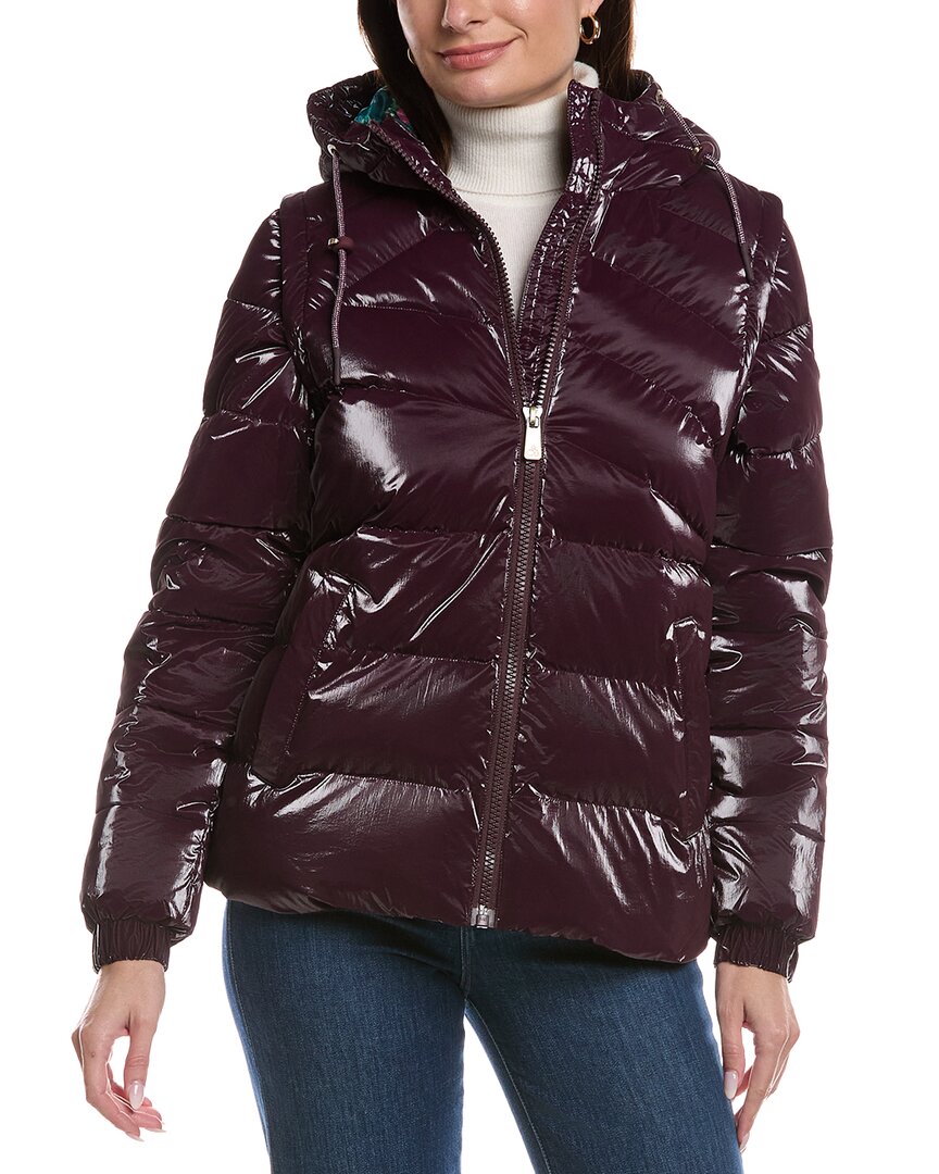 Scotch & Soda Schyler Quilted Hooded Padded Puffer Jacket In Brown