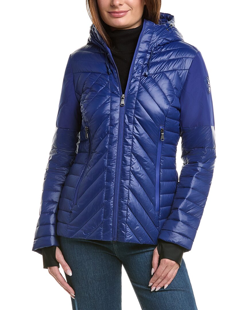 Pajar Esmay Lightweight Mixed Media Quilted Jacket In Blue