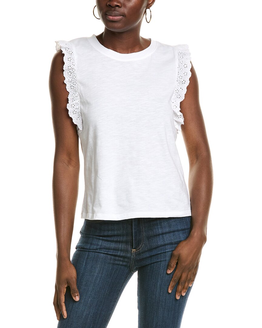 Shop Vince Camuto Eyelet Ruffle Tank