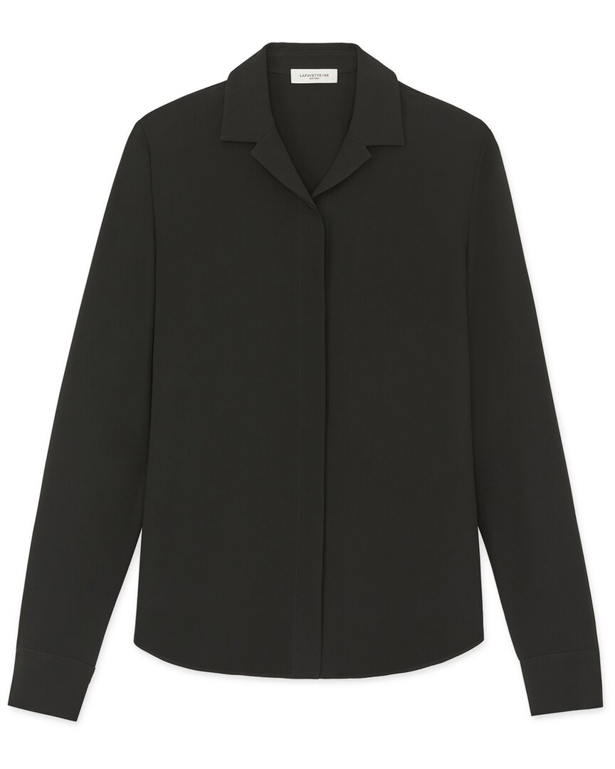 Lafayette 148 New York Plus Slim Hidden Closure Blouse In Green
