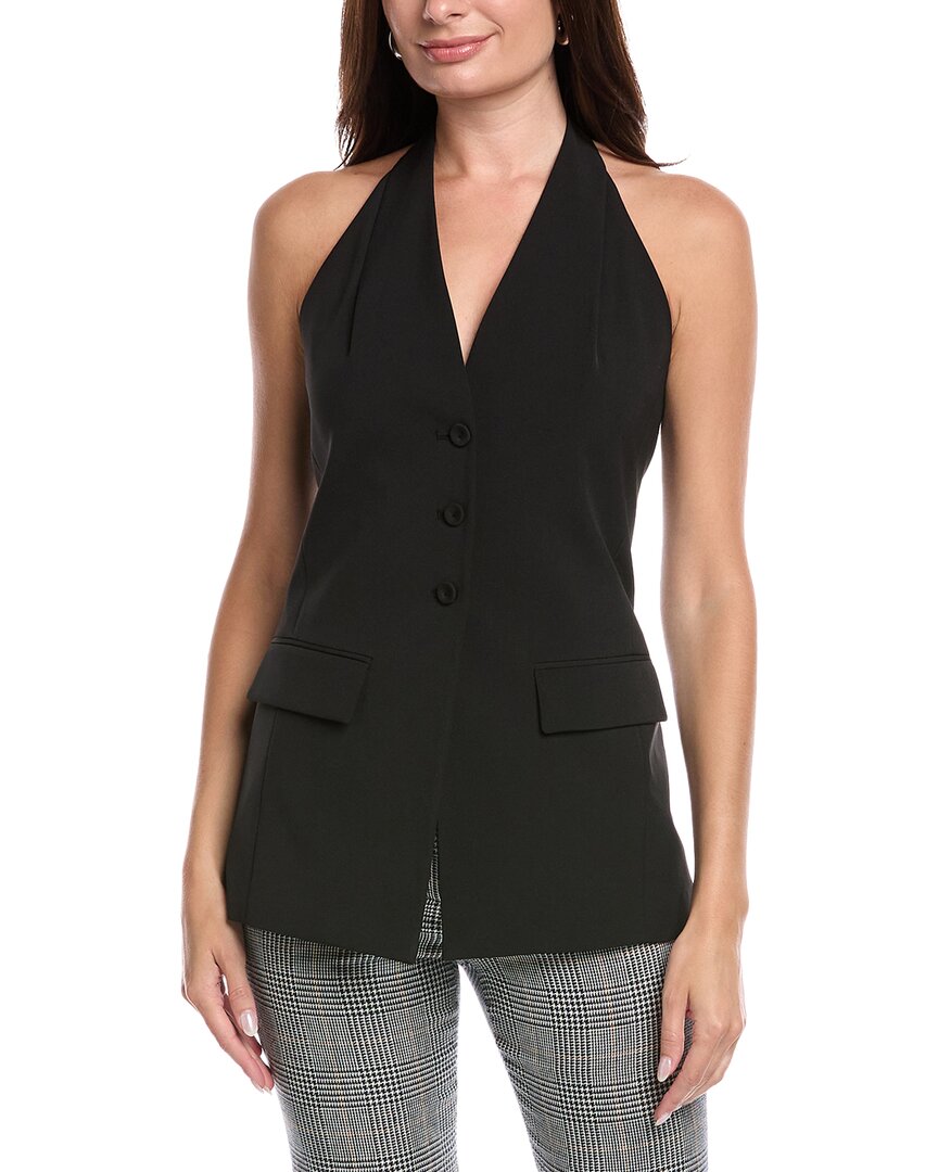 Kenneth Cole Three Button Halter Vest In Black