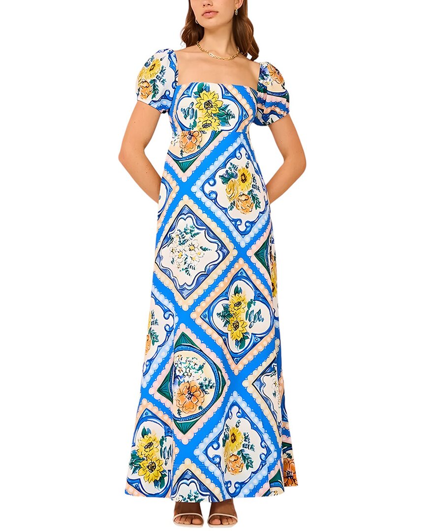 Shop Multi Esea Linen-blend Maxi Dress