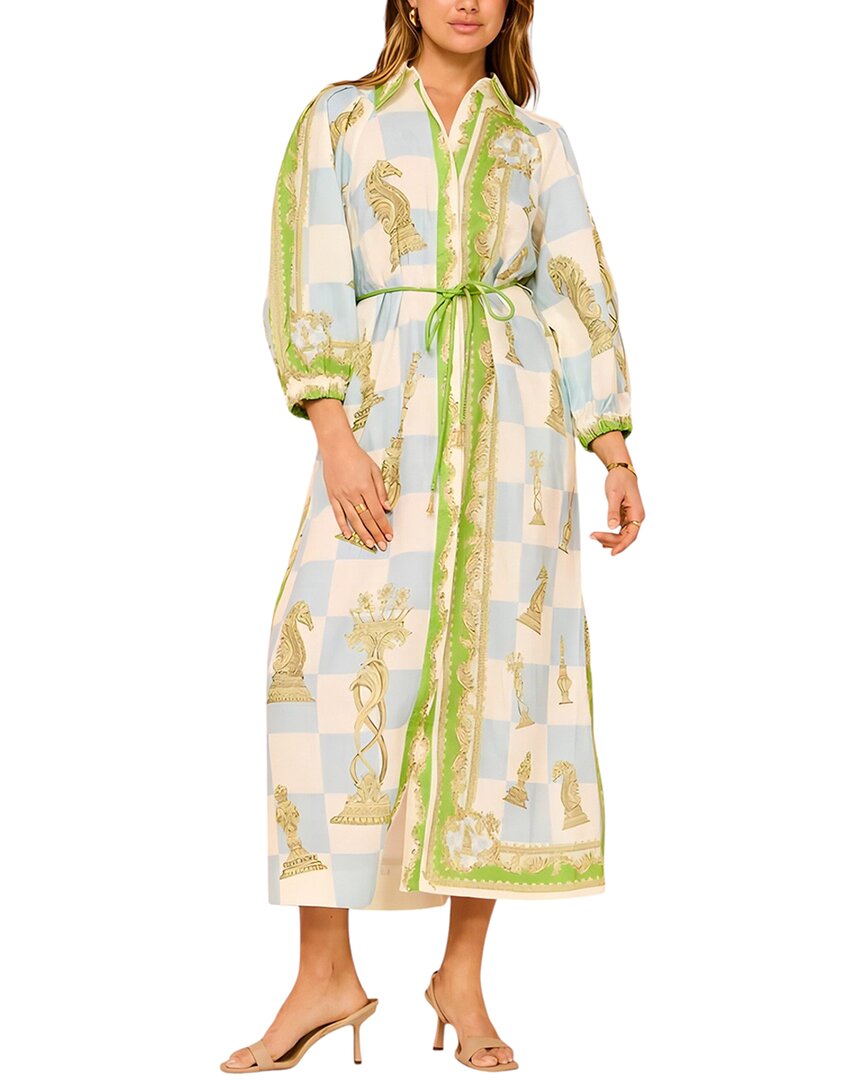 Multi Esea Linen-blend Midi Dress
