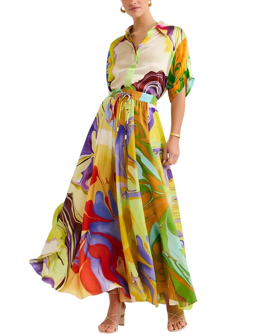Esea 2pc Shirt & Skirt Set In Multi