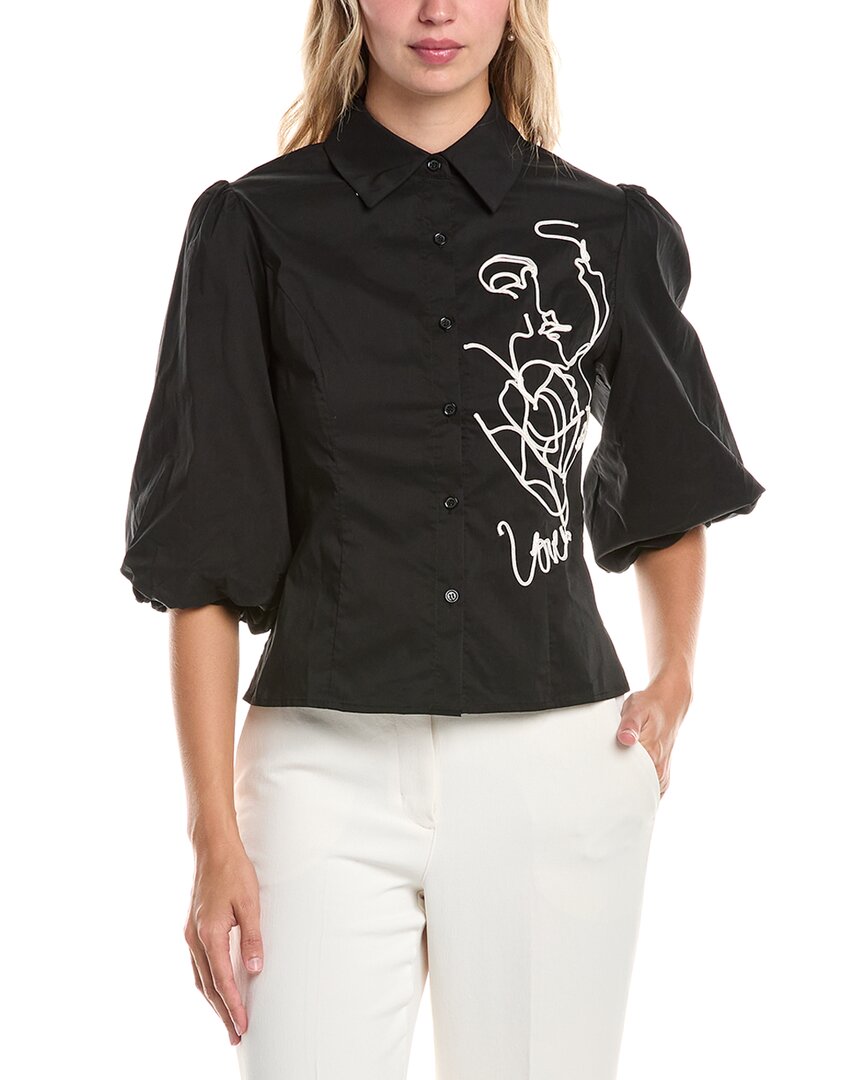 Gracia Embroidered Blouse In Black