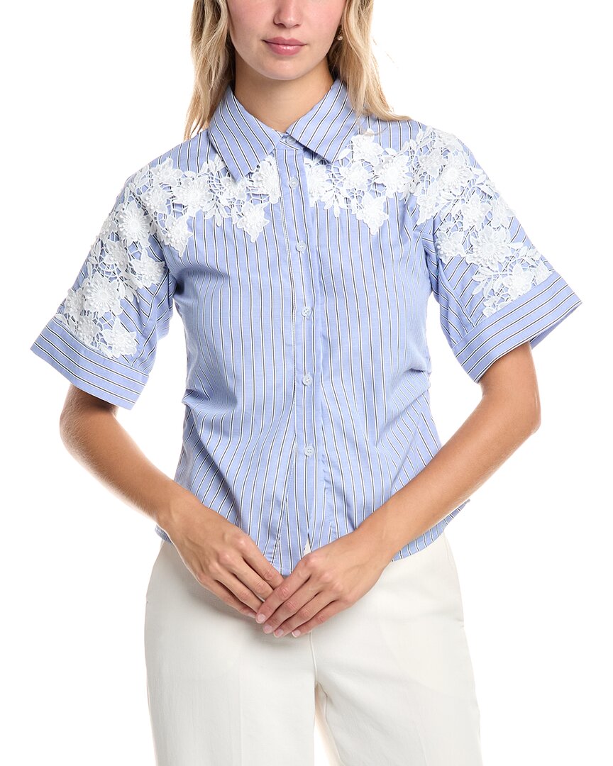 Gracia Stripe Blouse In Blue