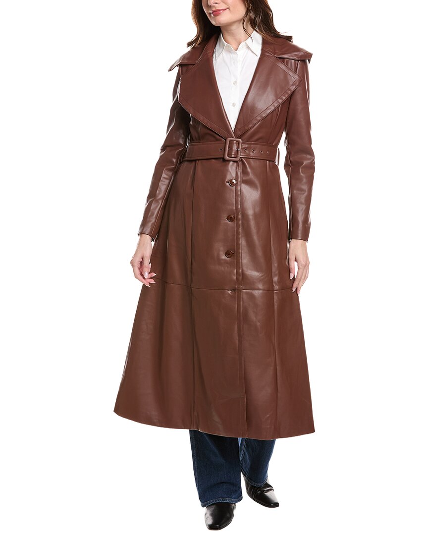 Hutch Reed Belted Trench Coat In Brown