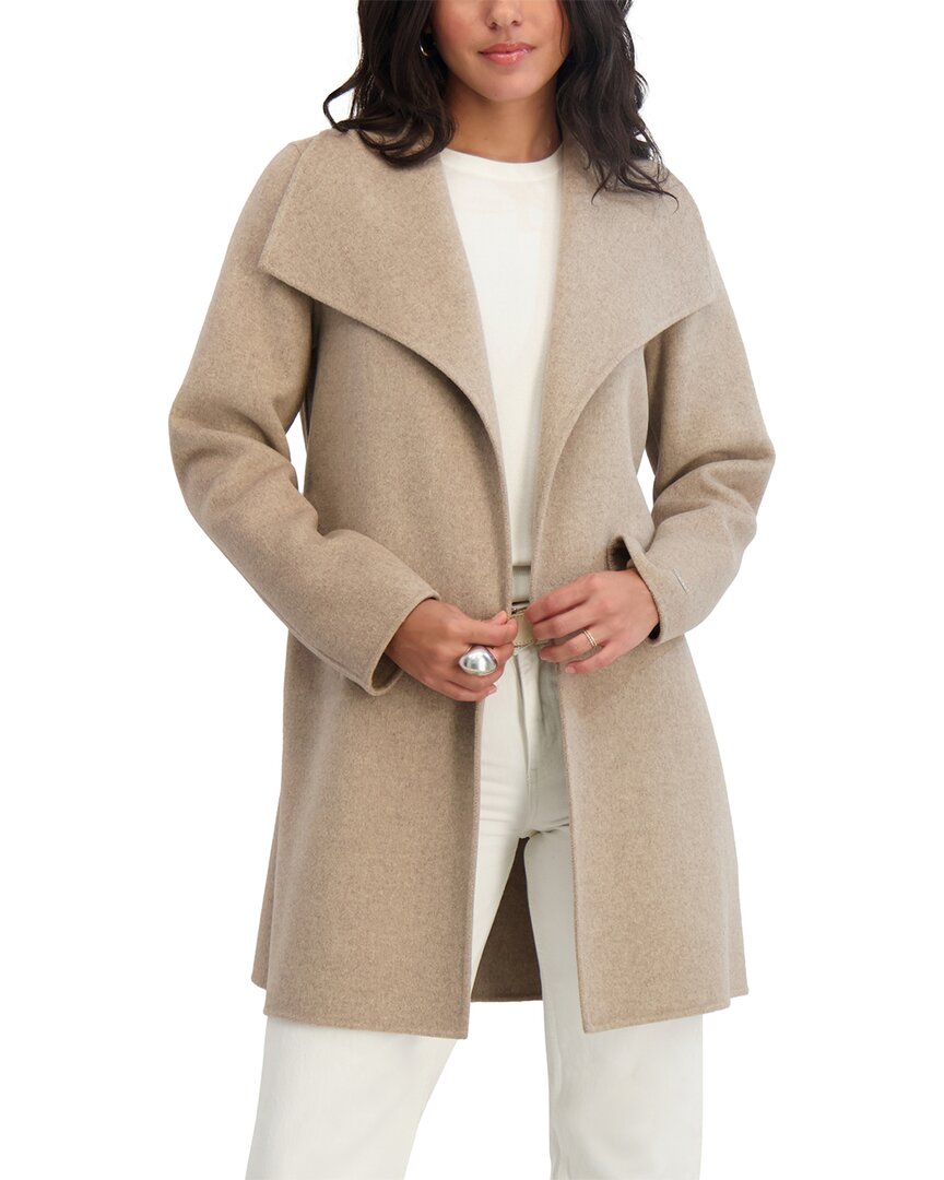 Tahari Ella Medium Wool-blend Coat In Neutral