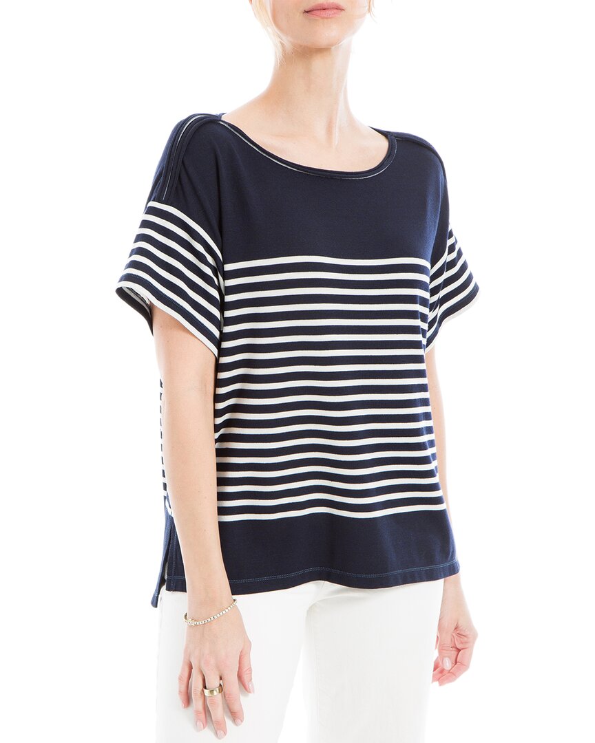 Max Studio Stripe Top In Blue