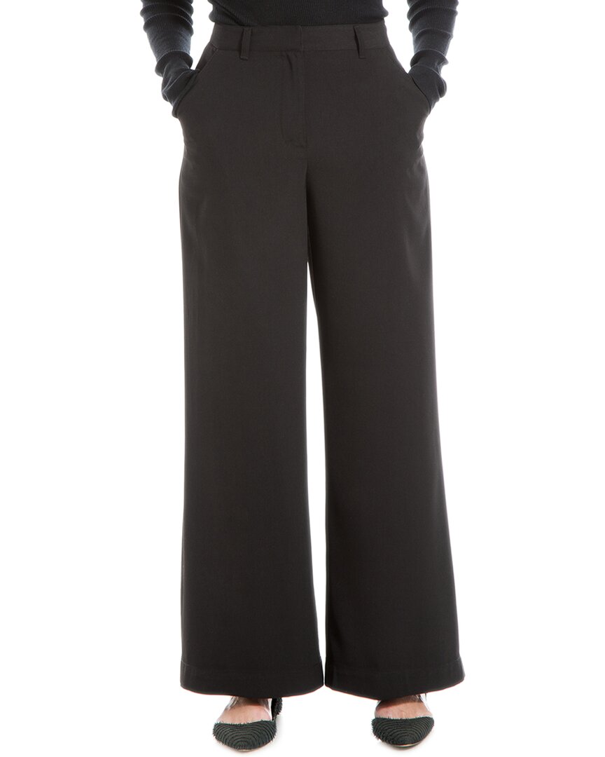 Max Studio Wide Leg Zip Front Trouser In Black