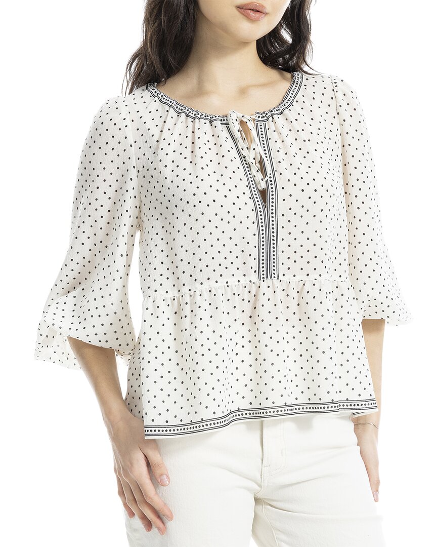 Max Studio Ballon Sleeve Blouse In White