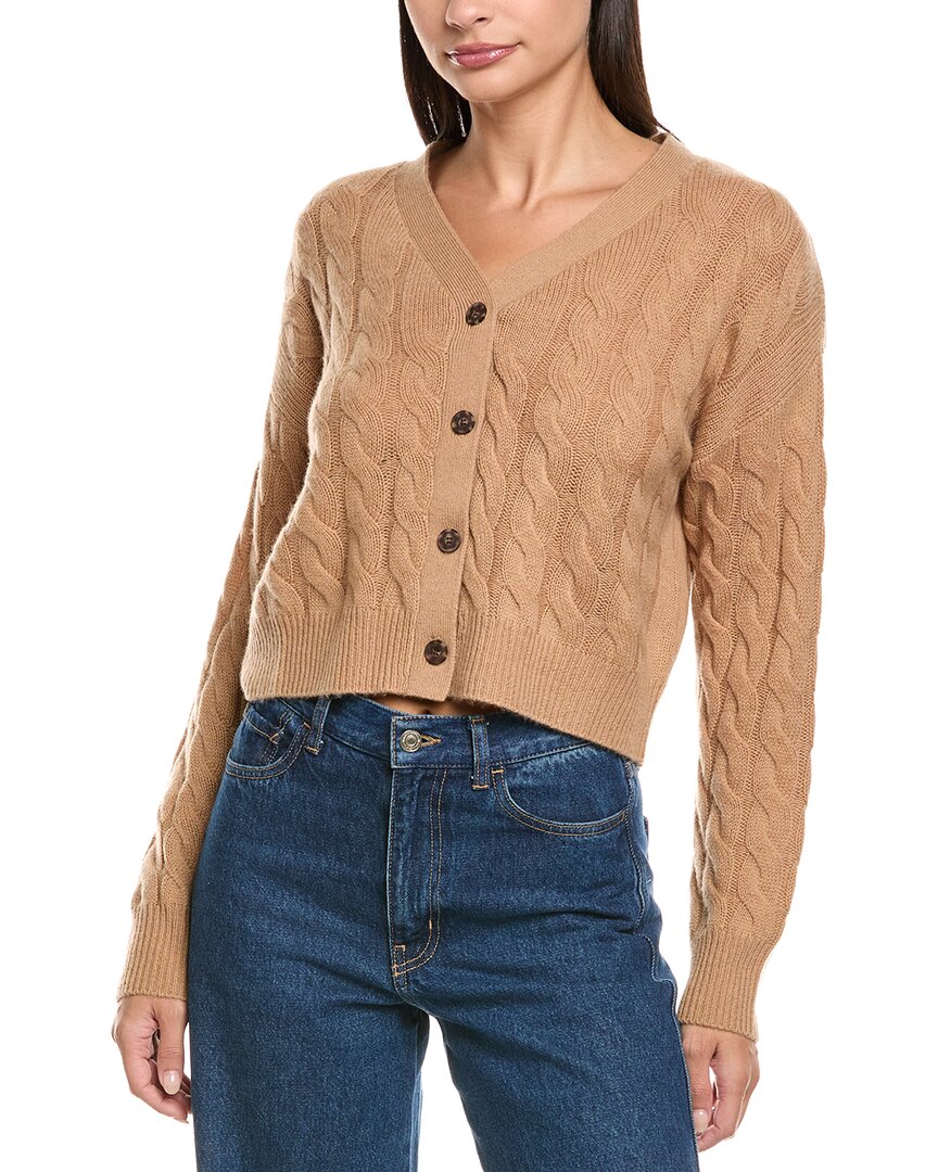 Naadam Wool & Cashmere-blend Cardigan In Brown