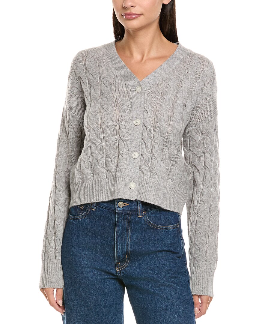 Naadam Wool & Cashmere-blend Cardigan In Gray