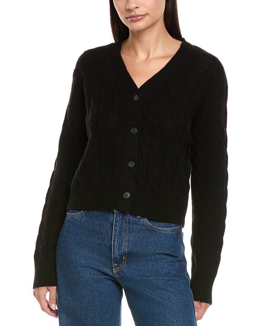 Naadam Wool & Cashmere-blend Cardigan In Black