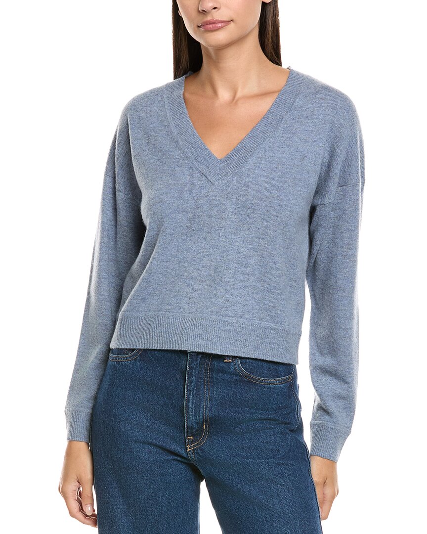 Naadam Cropped Wool & Cashmere-blend Sweater In Blue