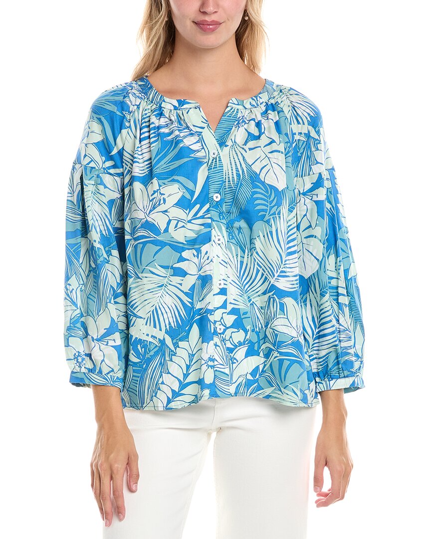 Tori Richard Rhapsody In Blue Selah Blouse In Blue