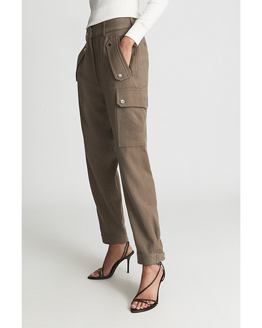 Reiss Indie Stretch Twill Ankle Cargo Pants In Multi