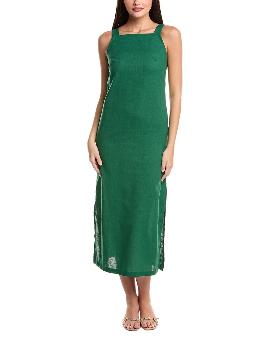 To My Lovers Linen-blend Maxi Dress In Green