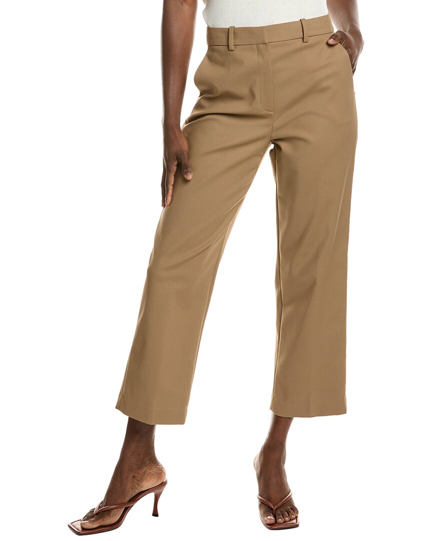 Theory High-waist Straight Pant In Nude