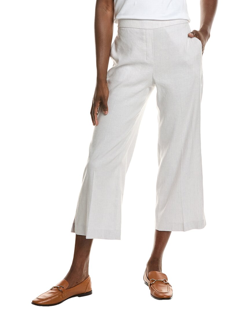 Theory Wide Pull-on Linen-blend J Pant In White