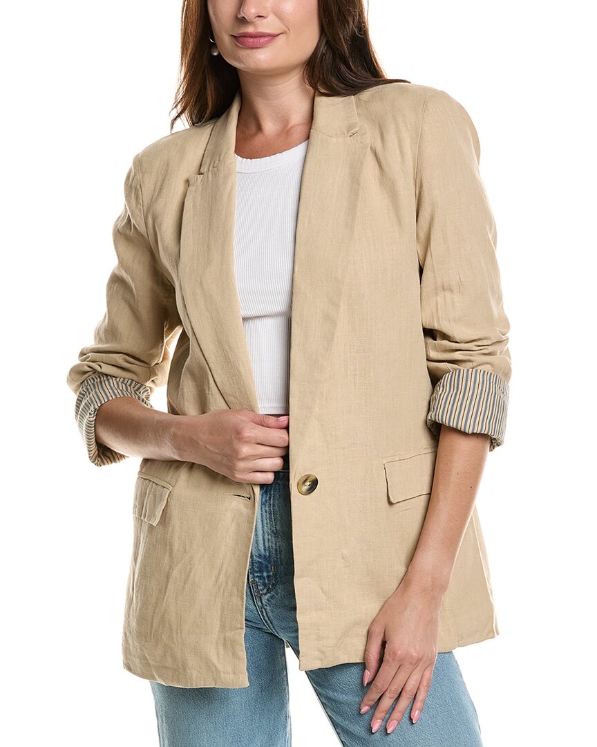 Free People Prep School Linen-blend Blazer