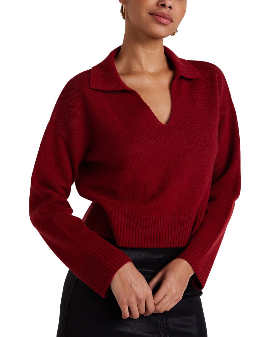 Bella Dahl Wool & Cashmere-blend Sweater In Burgundy