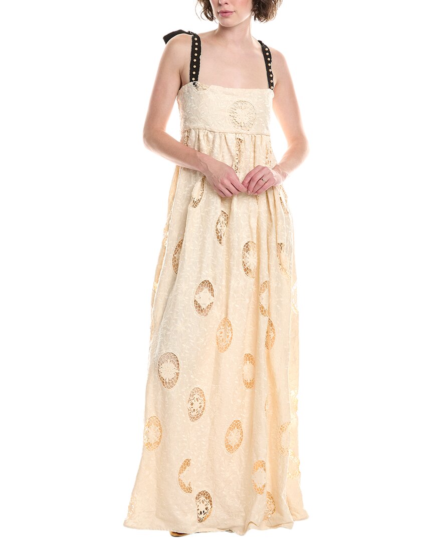 Agua By Agua Bendita Platero Linen Dress In White