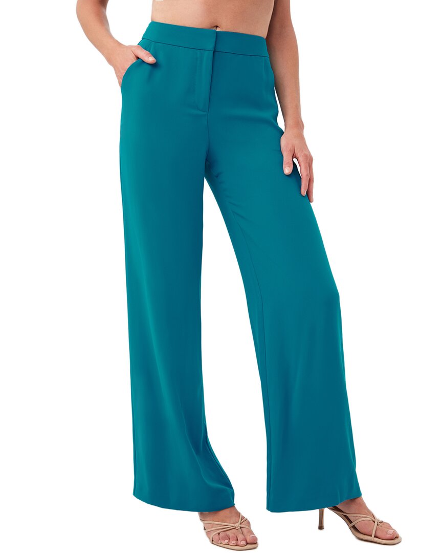 Trina Turk Westport Velvet Wide Leg Pant In Green
