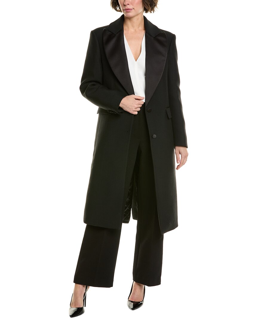 Michael Kors Collection Gabardine Chesterfield Wool-blend Coat In Black