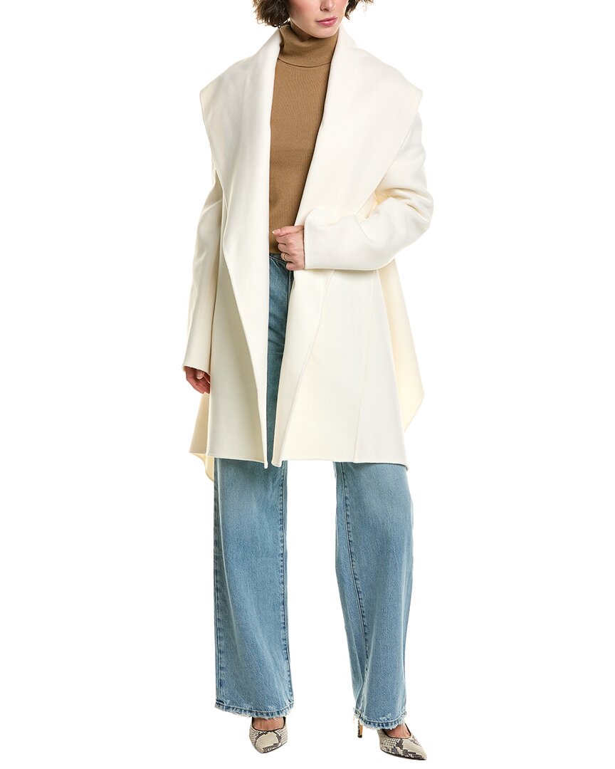 Michael Kors Collection Double-faced Shawl Wool Jacket In White