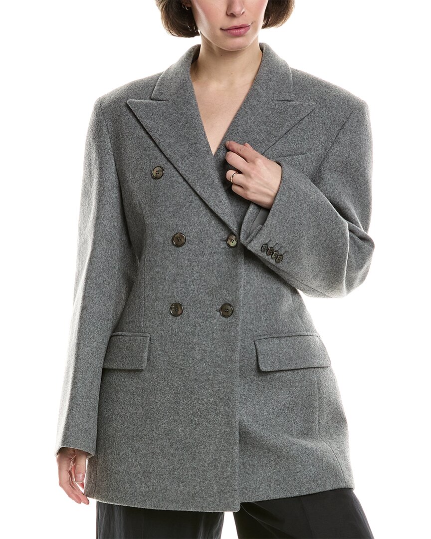 Michael Kors Collection Wool Coat In Gray