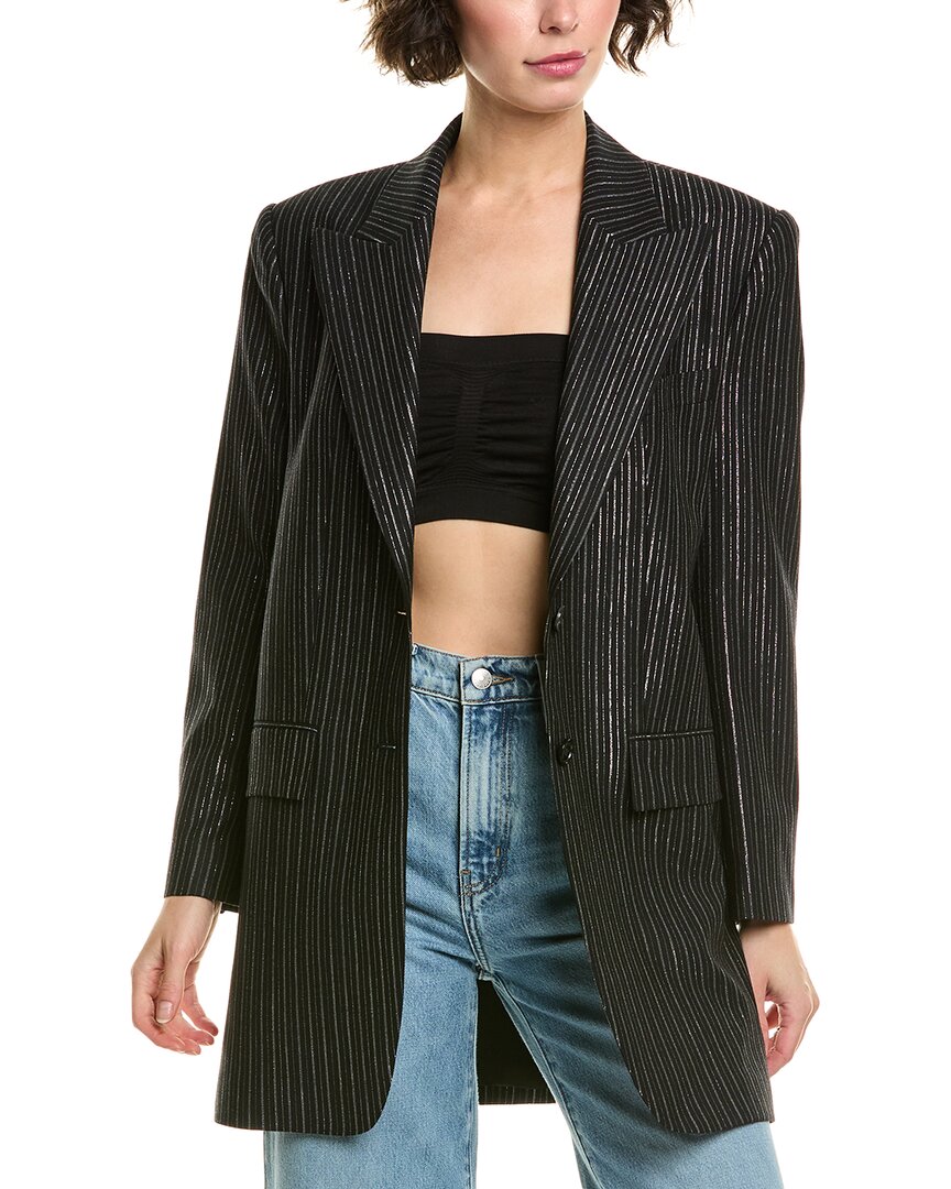 Michael Kors Collection Boyfriend Wool & Silk-blend Blazer In Black