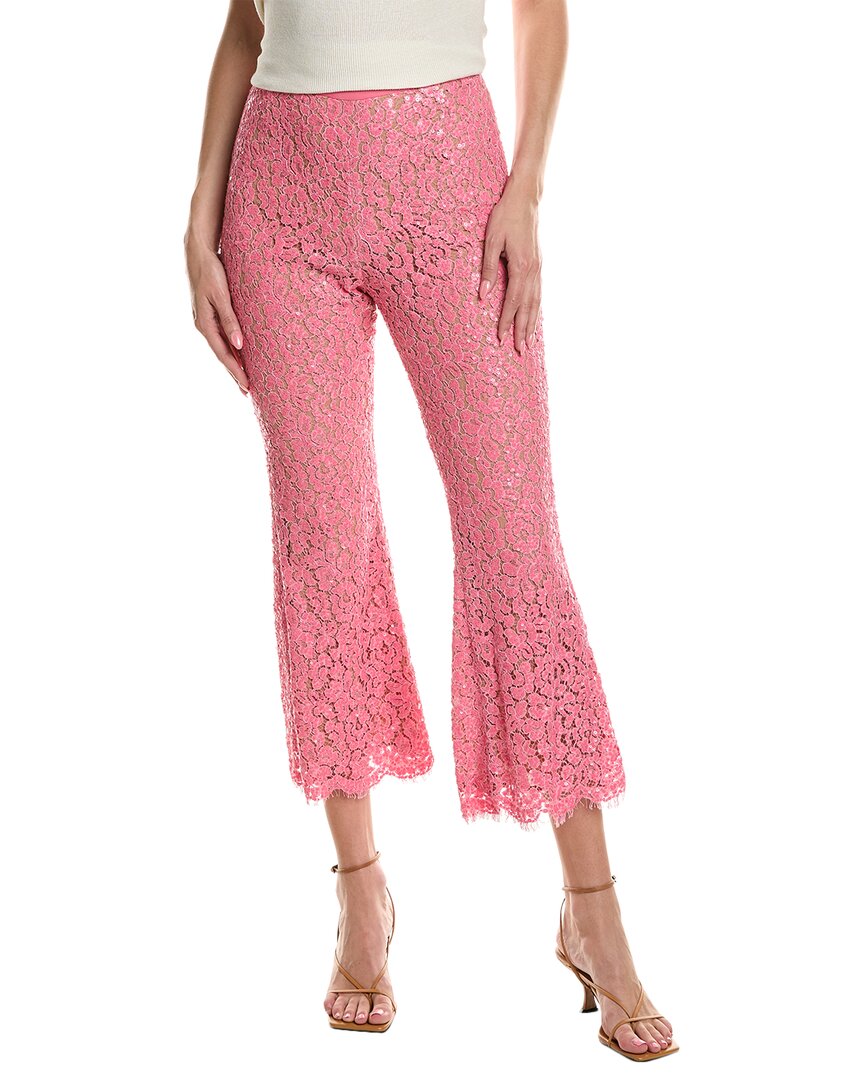 Michael Kors Collection Silk-blend Bootleg Pant In Pink