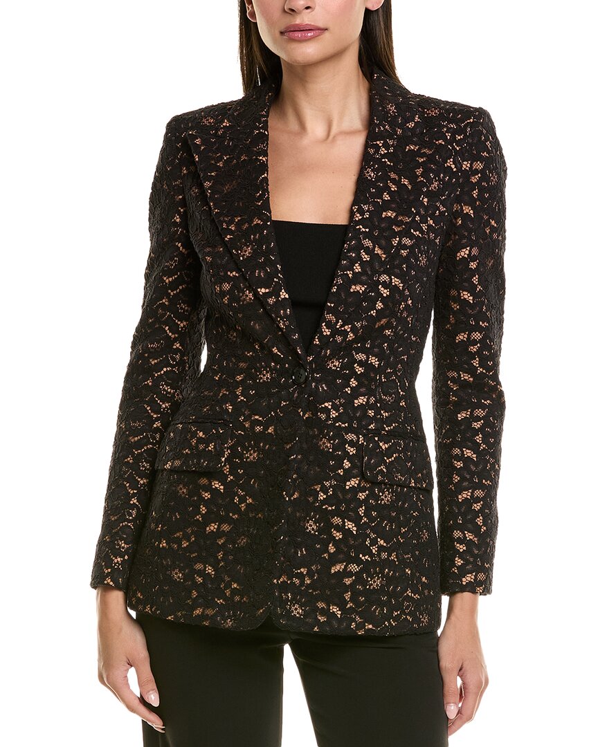 Michael Kors Collection Cord Floral Lace Georgina Silk-lined Blazer In Multi