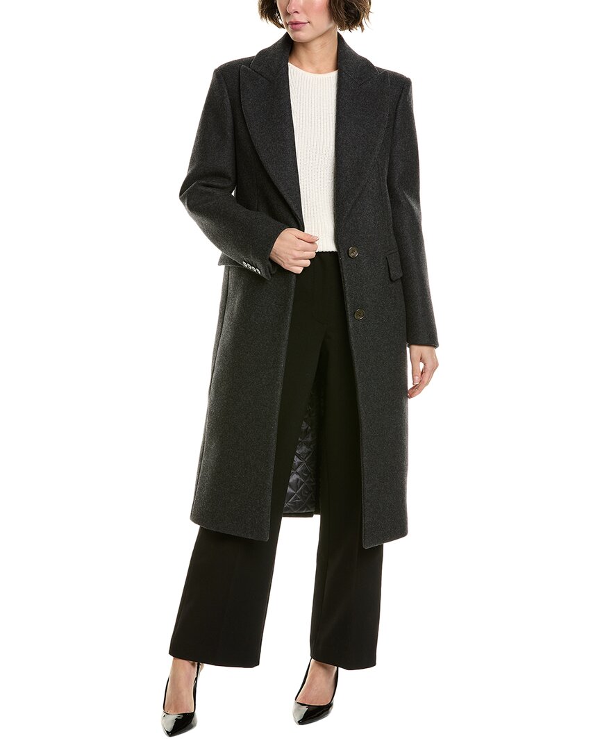Michael Kors Collection Chesterfield Wool Coat In Gray