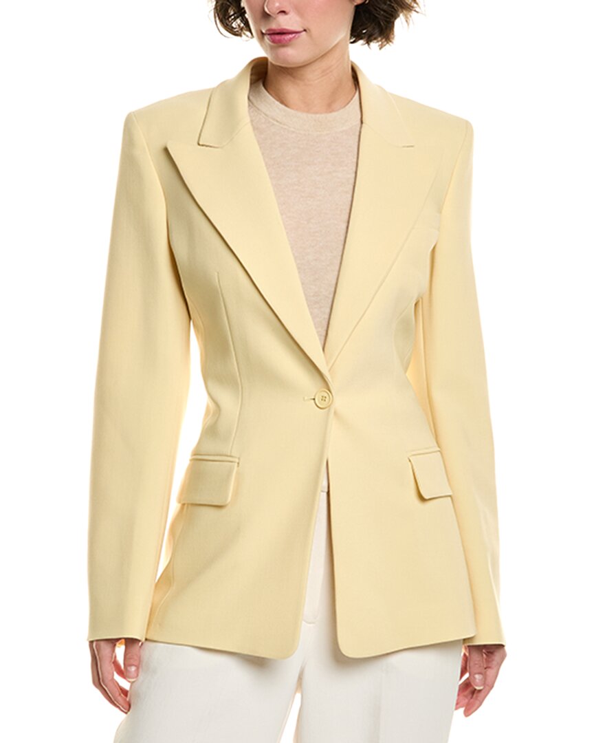 Michael Kors Collection Georgina Wool-blend Blazer In Yellow