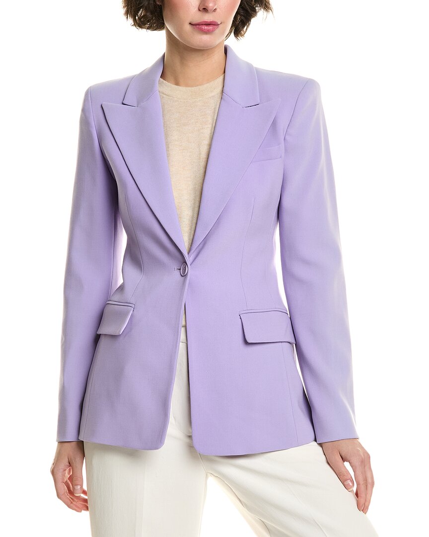 Michael Kors Collection Georgina Wool-blend Blazer In Purple
