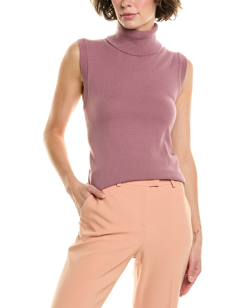 Michael Kors Collection Cashmere Turtleneck Tank In Purple