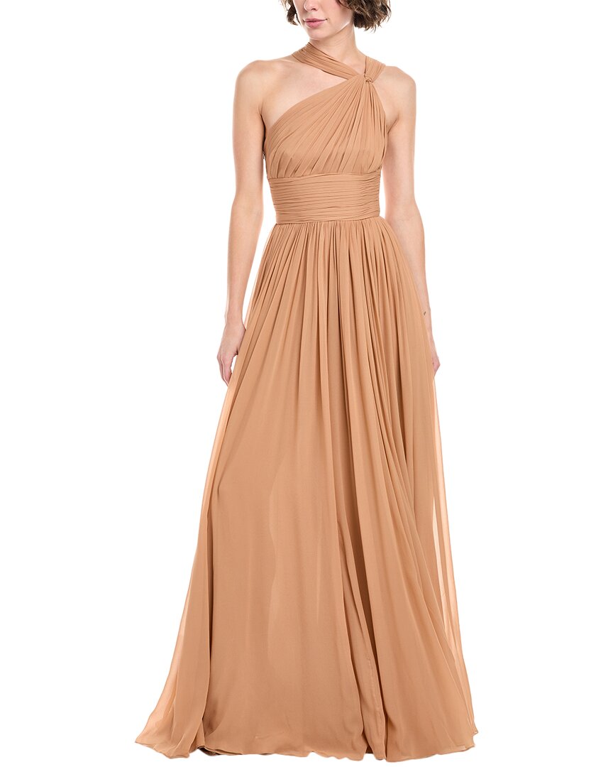 Michael Kors Collection Silk Goddess Gown In Brown