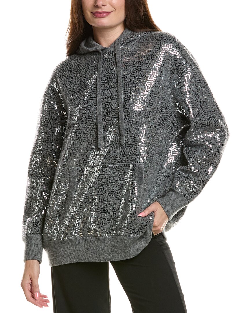 Michael Kors Collection Cashmere-blend Hooded Sweatshirt In Gray