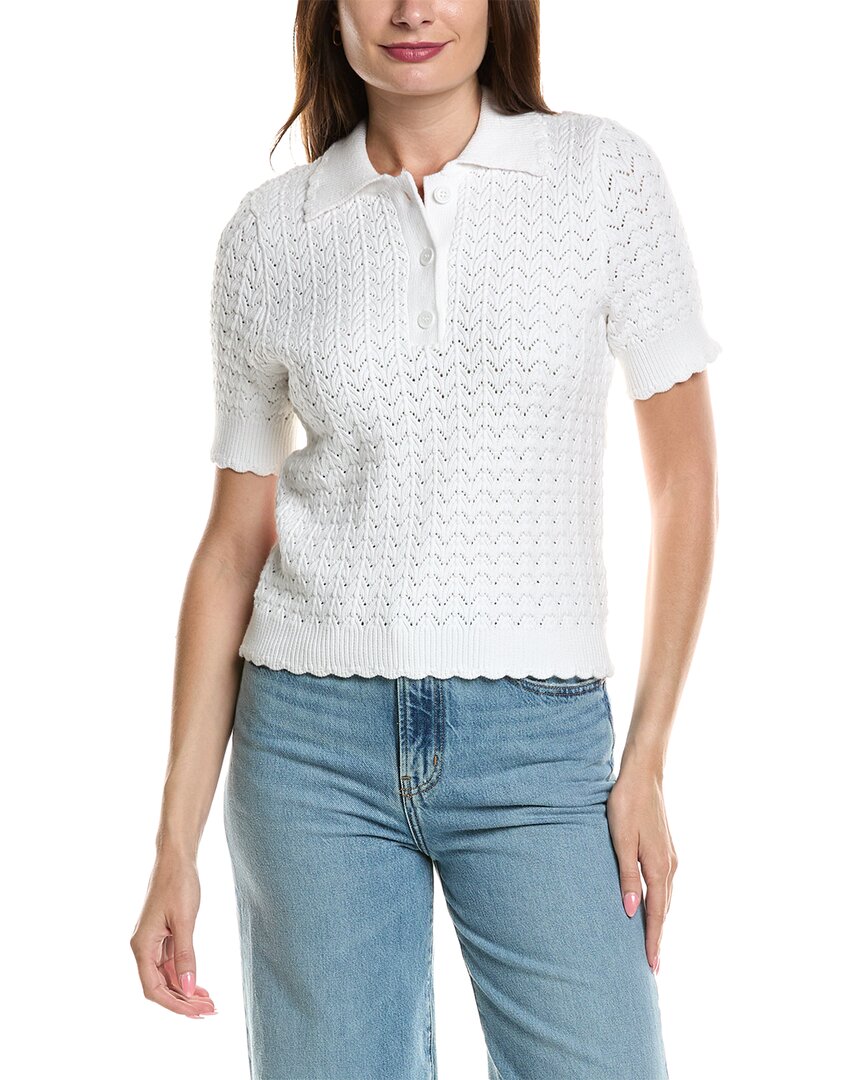 Design History Short Sleeve Sweater In White In White