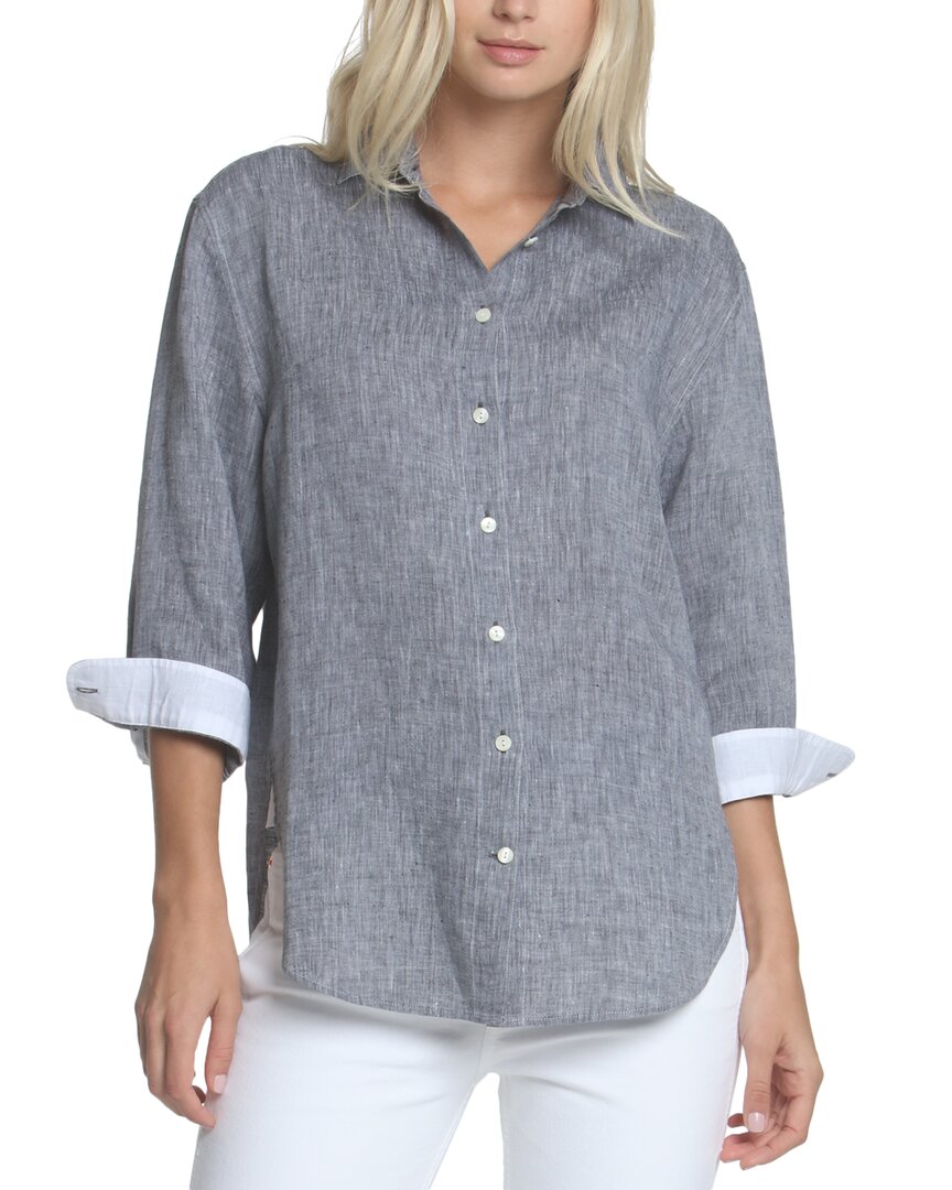 Hinson Wu Halsey Linen Shirt In Gray