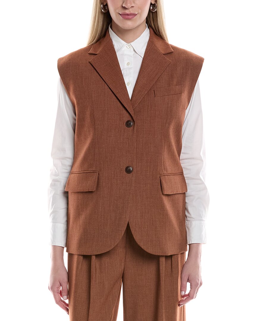 Kenneth Cole Oversized Vest In Brown