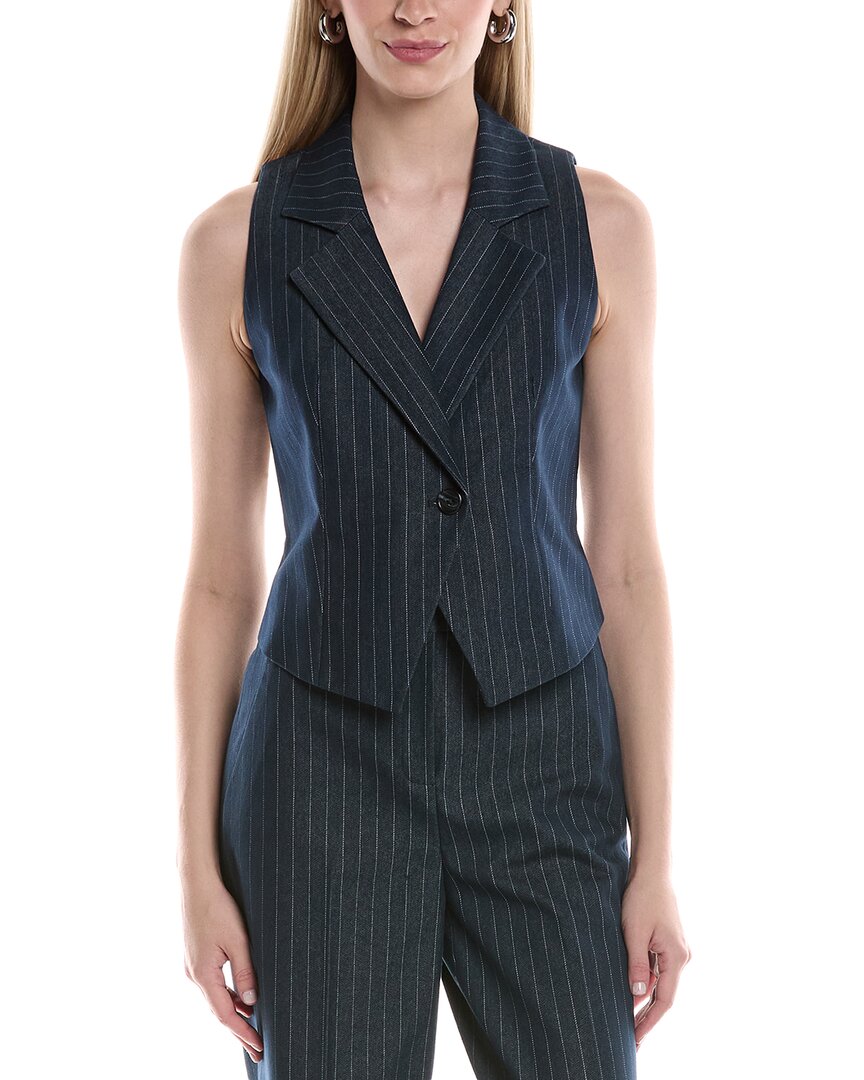 Kenneth Cole Fitted Vest In Blue