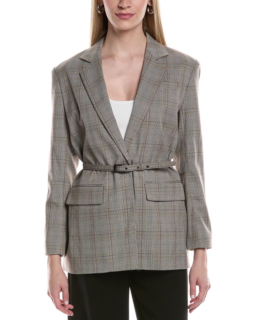 Kenneth Cole Belted Jacket In Brown